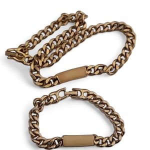 Gold Chain Necklace & Bracelet Vintage Goldette NY